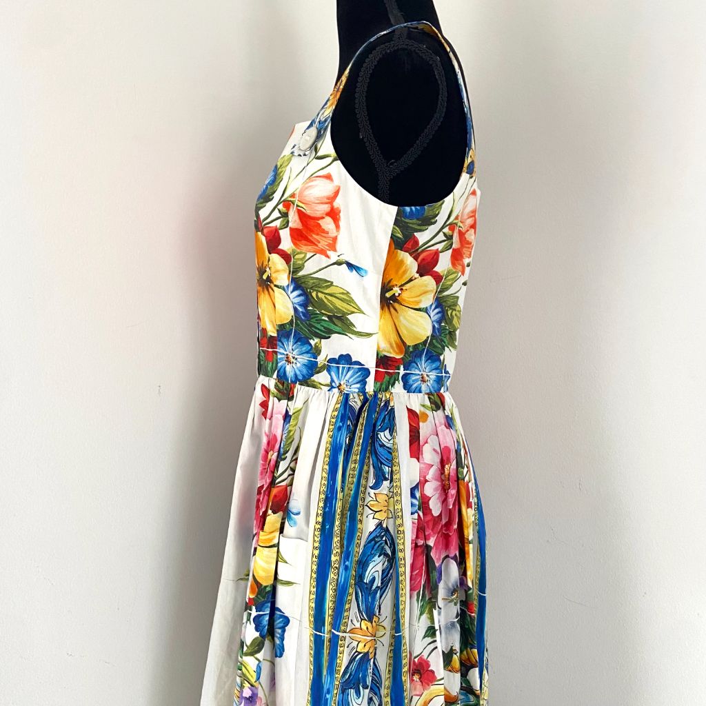 DOLCE & GABBANA - Majolica Print Silk Midi Dress Dolce & Gabbana