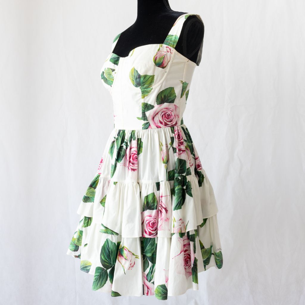 Dolce & Gabbana Rose Print Mini Dress - BOPF | Business of Preloved Fashion