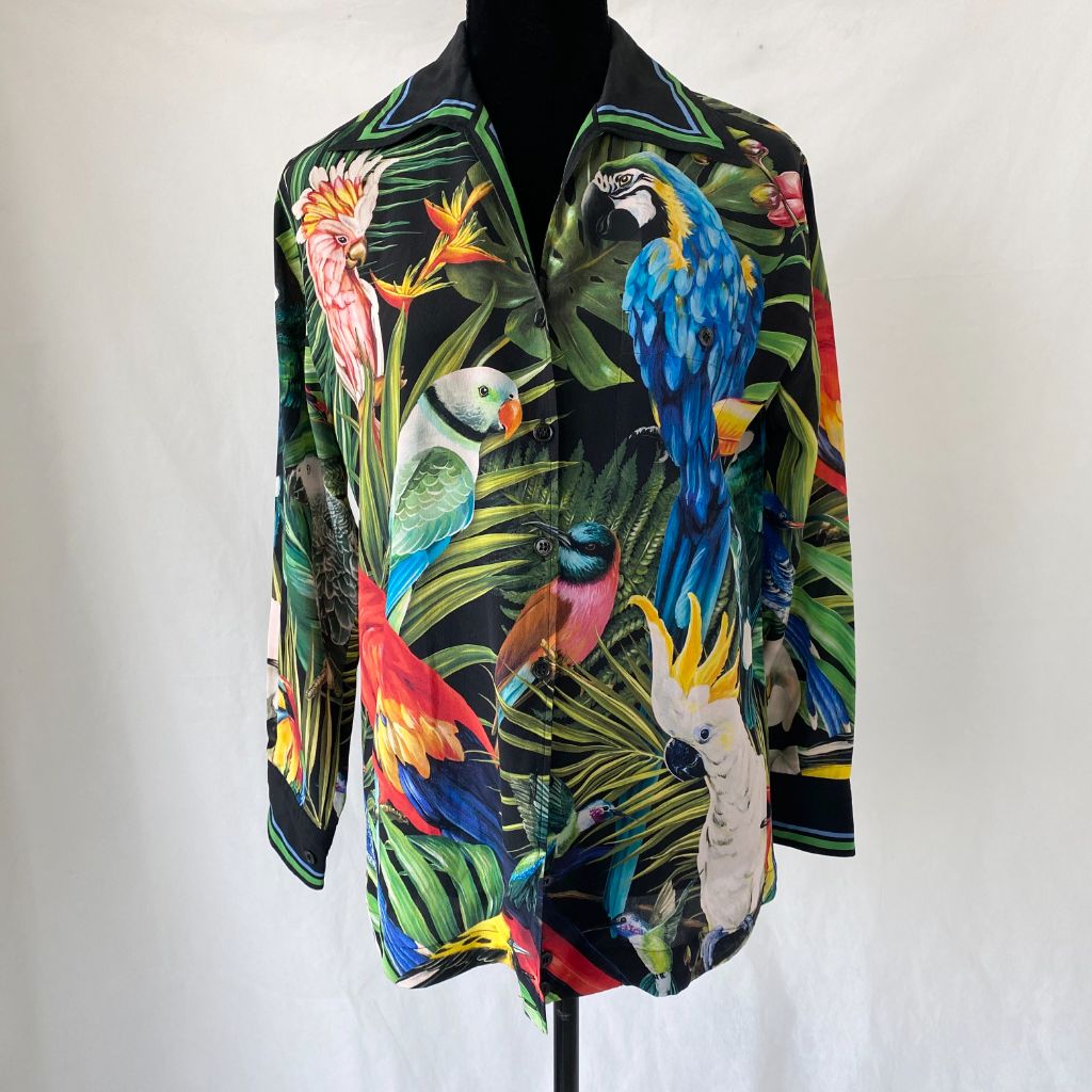 Dolce & Gabbana Tropical Print Silk Blouse - BOPF | Business of Preloved Fashion