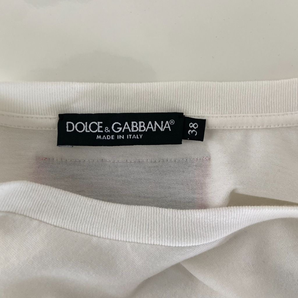 Dolce & Gabbana white t shirt ‘Love is Love’ printed t shirt - BOPF | Business of Preloved Fashion