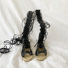 DSQUARED2 Riri Black Nappa Leather Lace-up Flat Espadrilles, 38 - BOPF | Business of Preloved Fashion