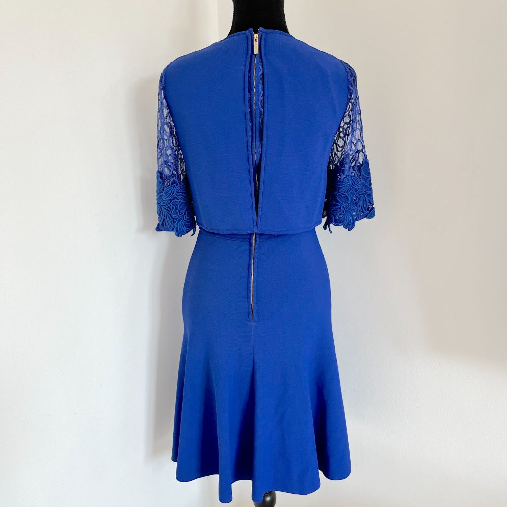 Elie Saab Blue Embroidered Detail Mini Dress - BOPF | Business of Preloved Fashion Elie Saab Blue Embroidered Detail Mini Dress - BOPF | Business of Preloved Fashion