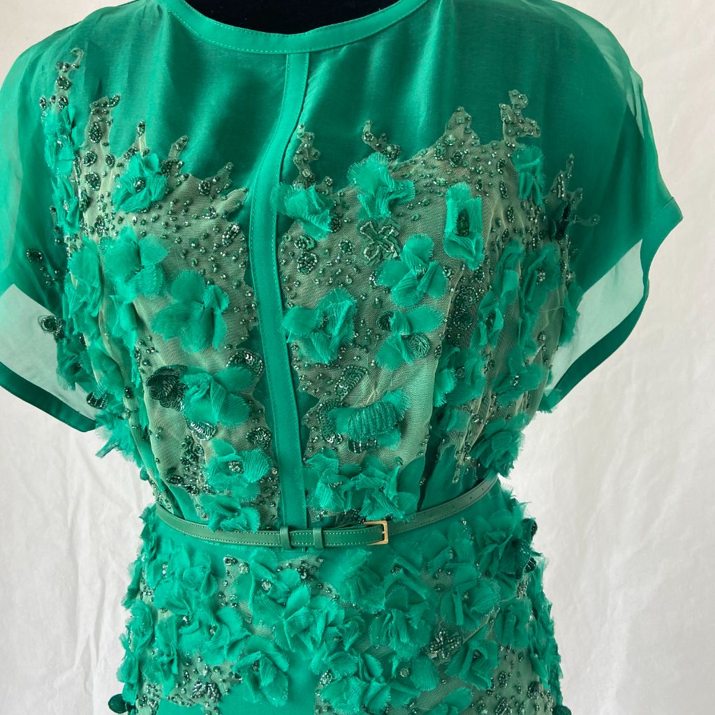 Elie Saab green bead embroidered mini dress - BOPF | Business of Preloved Fashion Elie Saab green bead embroidered mini dress - BOPF | Business of Preloved Fashion