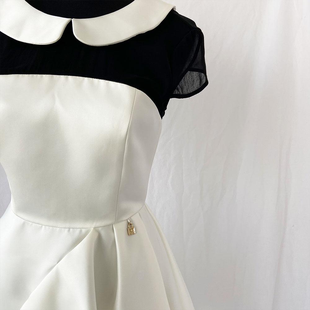 Elisabetta Franchi black and white collar mini dress - BOPF | Business of Preloved Fashion Elisabetta Franchi black and white collar mini dress - BOPF | Business of Preloved Fashion
