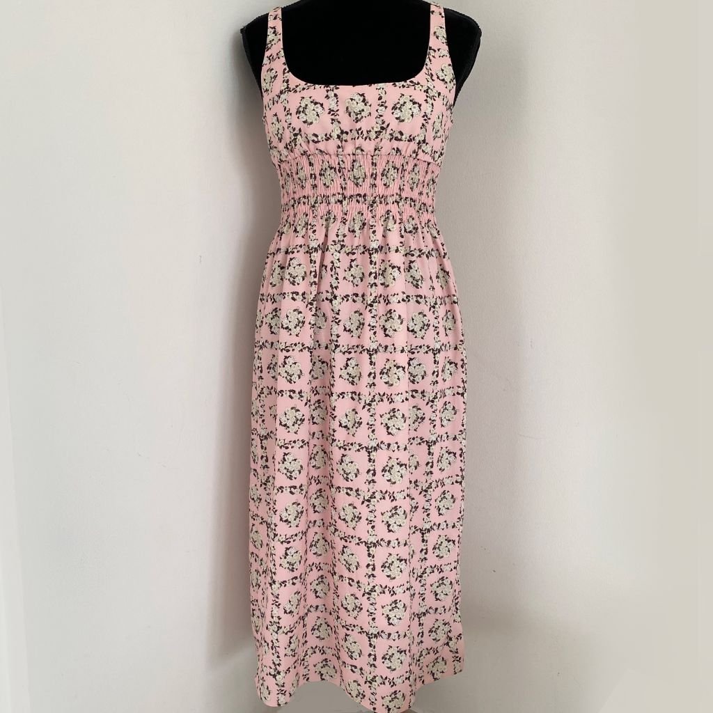 Emilia Wickstead pink floral printed dress - BOPF | Business of Preloved Fashion