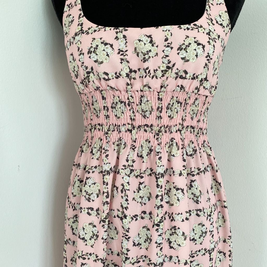Emilia Wickstead pink floral printed dress - BOPF | Business of Preloved Fashion