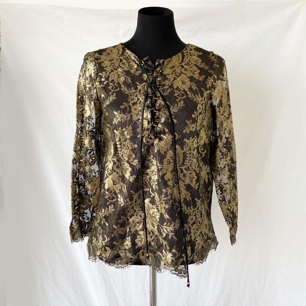 Emilio Pucci Gold and Black Lace Top - BOPF | Business of Preloved Fashion