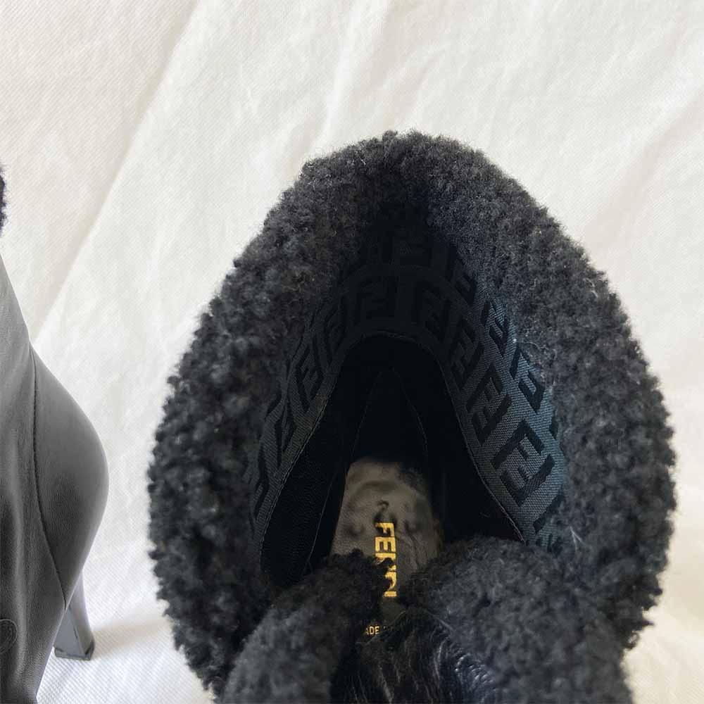 Fendi Black Leather Lace Up Boots, 38.5 - BOPF | Business of Preloved Fashion