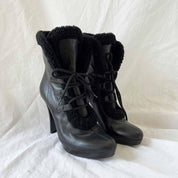 Fendi Black Leather Lace Up Boots, 38.5 - BOPF | Business of Preloved Fashion