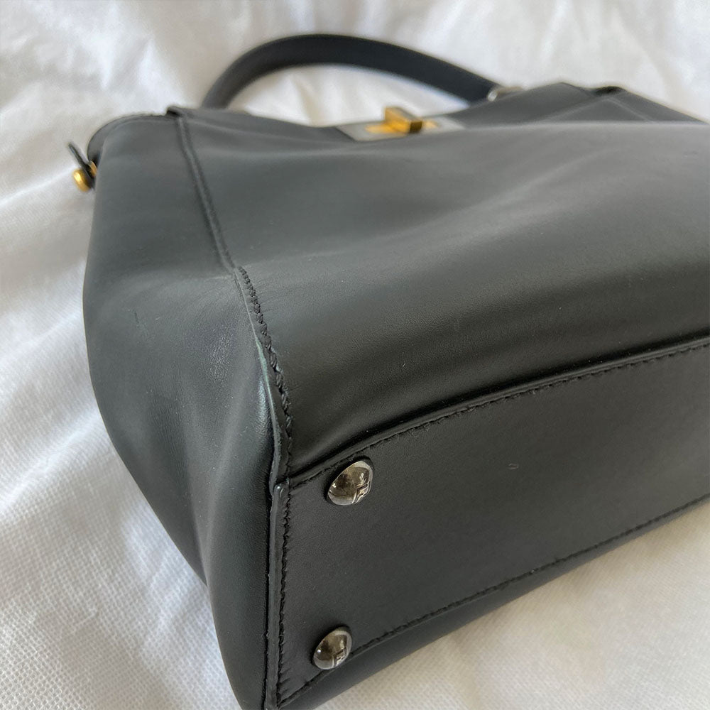 Fendi Black Leather Medium Peekaboo Top Handle Bag - BOPF | Business of Preloved Fashion