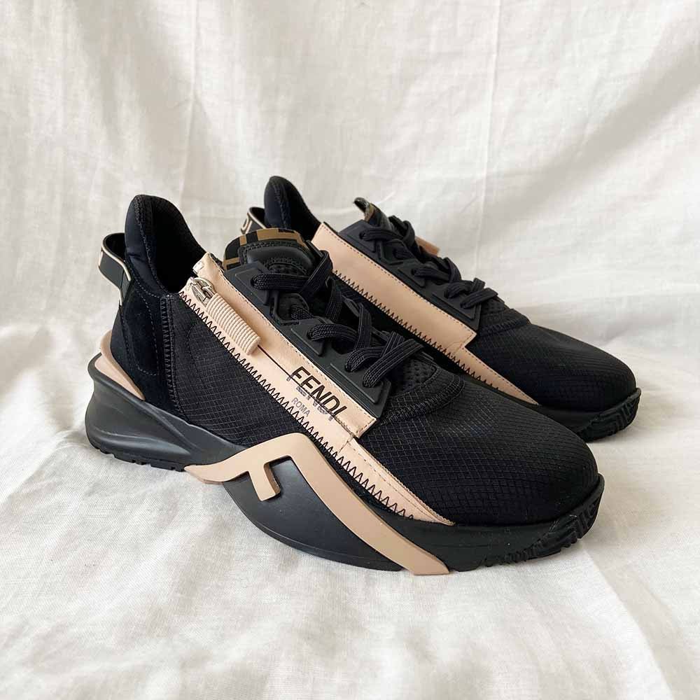 Fendi Flow Black nylon and suede low-top Sneakers, 38 - BOPF | Business of Preloved Fashion