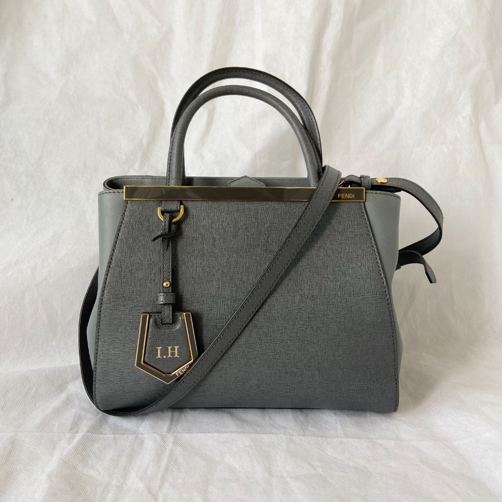Fendi Grey Leather Small 2Jours Tote - BOPF | Business of Preloved Fashion