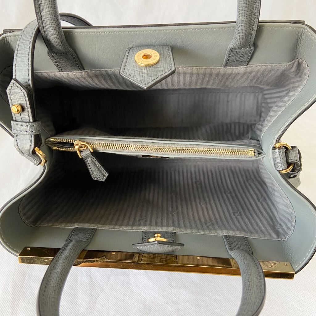 Fendi Grey Leather Small 2Jours Tote - BOPF | Business of Preloved Fashion