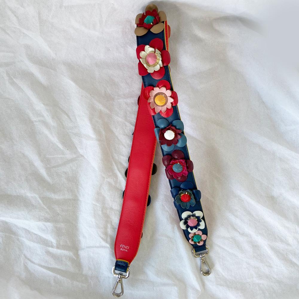 Fendi Multicolor Leather Floral applique bag strap - BOPF | Business of Preloved Fashion