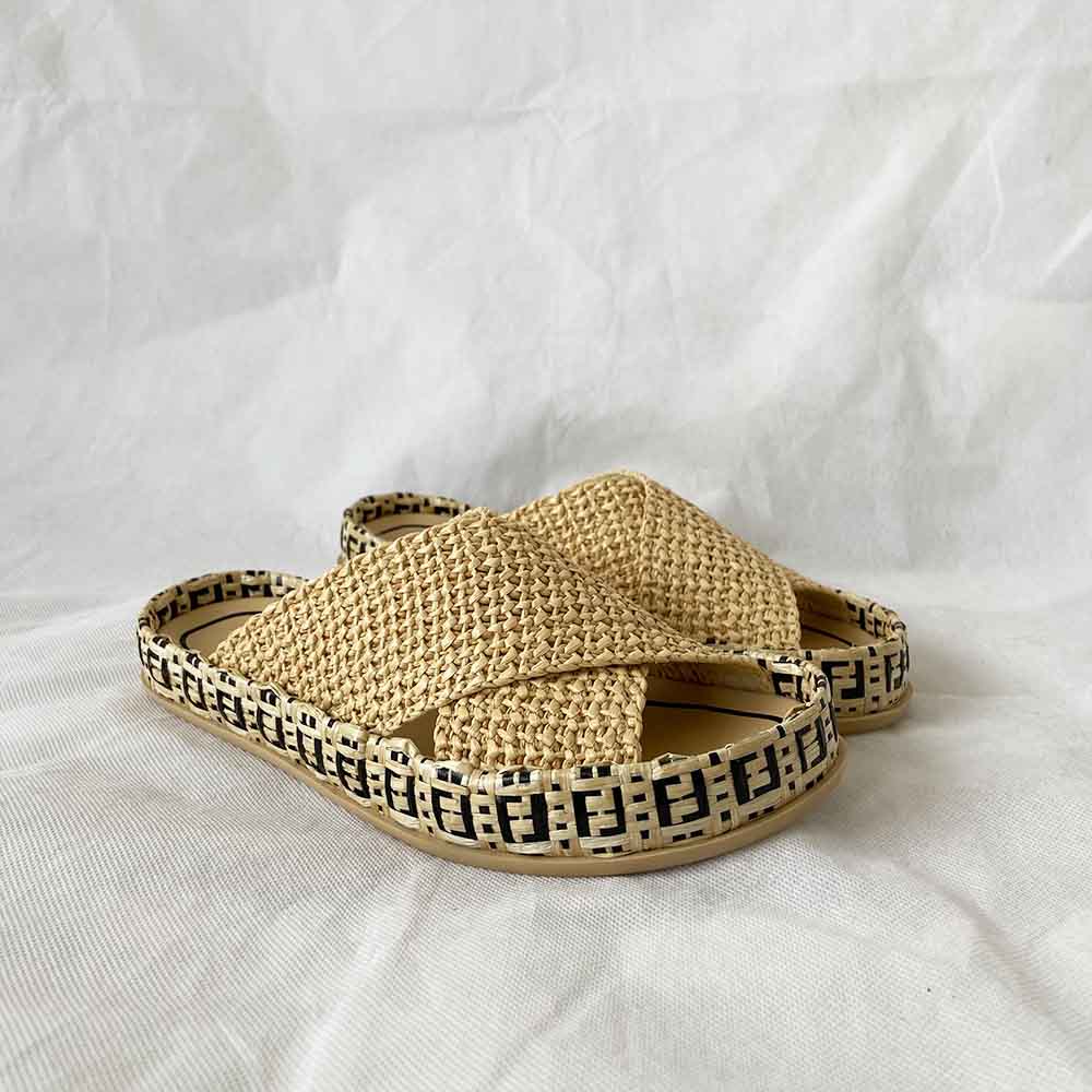 Fendi Reflections woven slides, 37 - BOPF | Business of Preloved Fashion