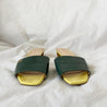 Fendi square toe slides green and yellow, 40 - BOPF | Business of Preloved Fashion