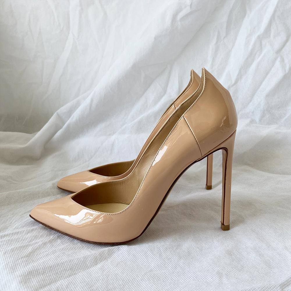 Francesco Russo nude patent leather pumps, 37 - BOPF | Business of Preloved Fashion