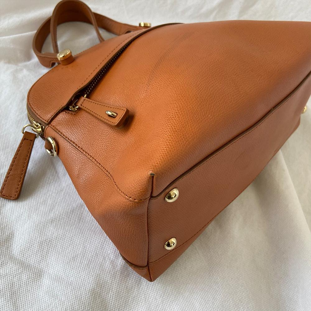 Furla Brown Leather Piper Dome Satchel - BOPF | Business of Preloved Fashion