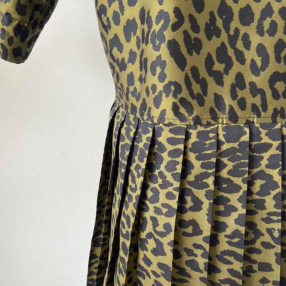 Ganni Green Leopard Print Dress, IT34 - BOPF | Business of Preloved Fashion Ganni Green Leopard Print Dress, IT34 - BOPF | Business of Preloved Fashion