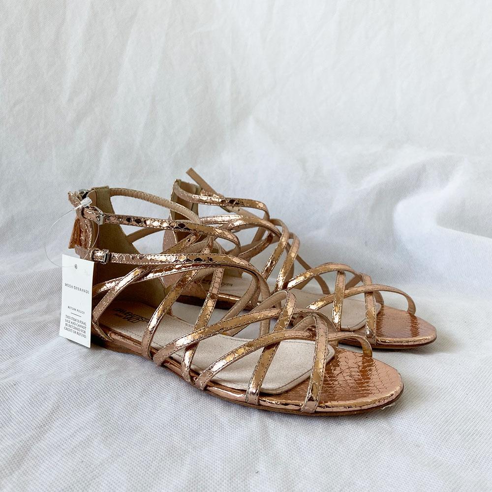 Giambattista Valli Bronze Cage Sandal, 36 - BOPF | Business of Preloved Fashion
