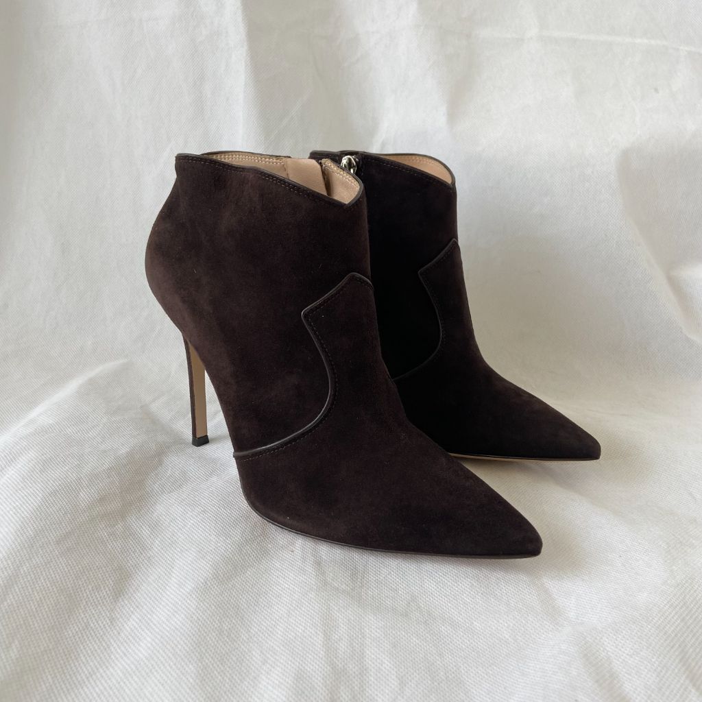 Gianvito Rossi Brown Suede Bootie, 37.5 - BOPF | Business of Preloved Fashion