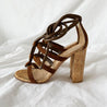 Gianvito Rossi Leather & Suede Block Cork Heel Sandals, 36.5 - BOPF | Business of Preloved Fashion
