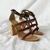 Gianvito Rossi Leather & Suede Block Cork Heel Sandals, 36.5 - BOPF | Business of Preloved Fashion