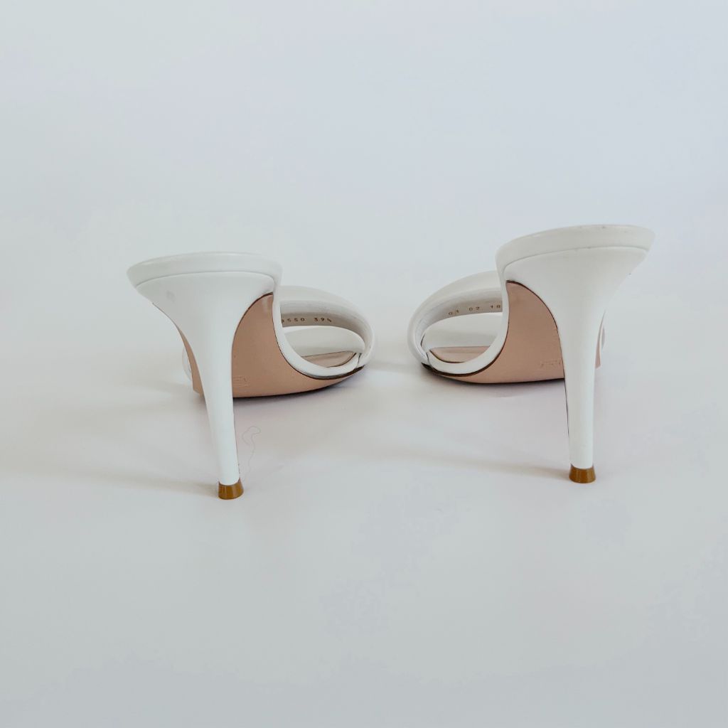 Gianvito Rossi Natural Bijoux 85 Leather Mules, 39.5 - BOPF | Business of Preloved Fashion