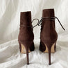 Gianvito Rossi Peep Toe Lace Up Suede Booties, 41 - BOPF | Business of Preloved Fashion