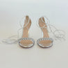 Gianvito Rossi Topea Crystal Braided Silver Leather Sandal Heels, 38 - BOPF | Business of Preloved Fashion