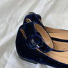Gianvito Rossi velvet dark blue ankle strap flats, 36 - BOPF | Business of Preloved Fashion