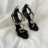 Giuseppe Zanotti Black Suede Alien Ankle Strap Sandals, 40 - BOPF | Business of Preloved Fashion