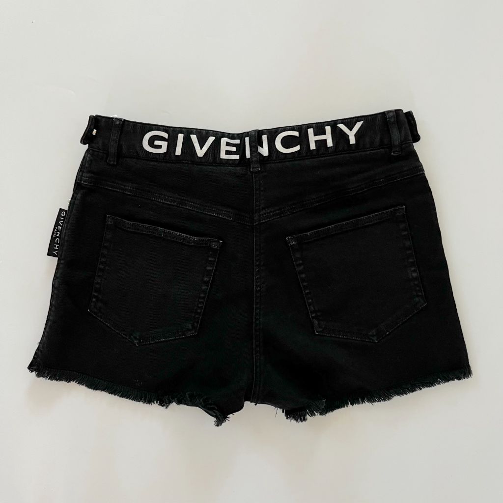 Givenchy black logo band denim shorts, girls BOPF Business of