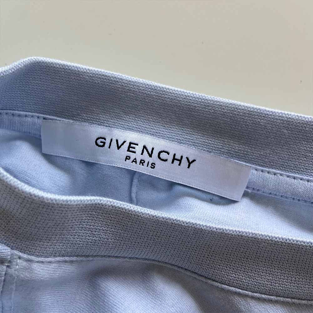 Givenchy Light Blue Distressed Logo T Shirt - BOPF | Business of Preloved Fashion