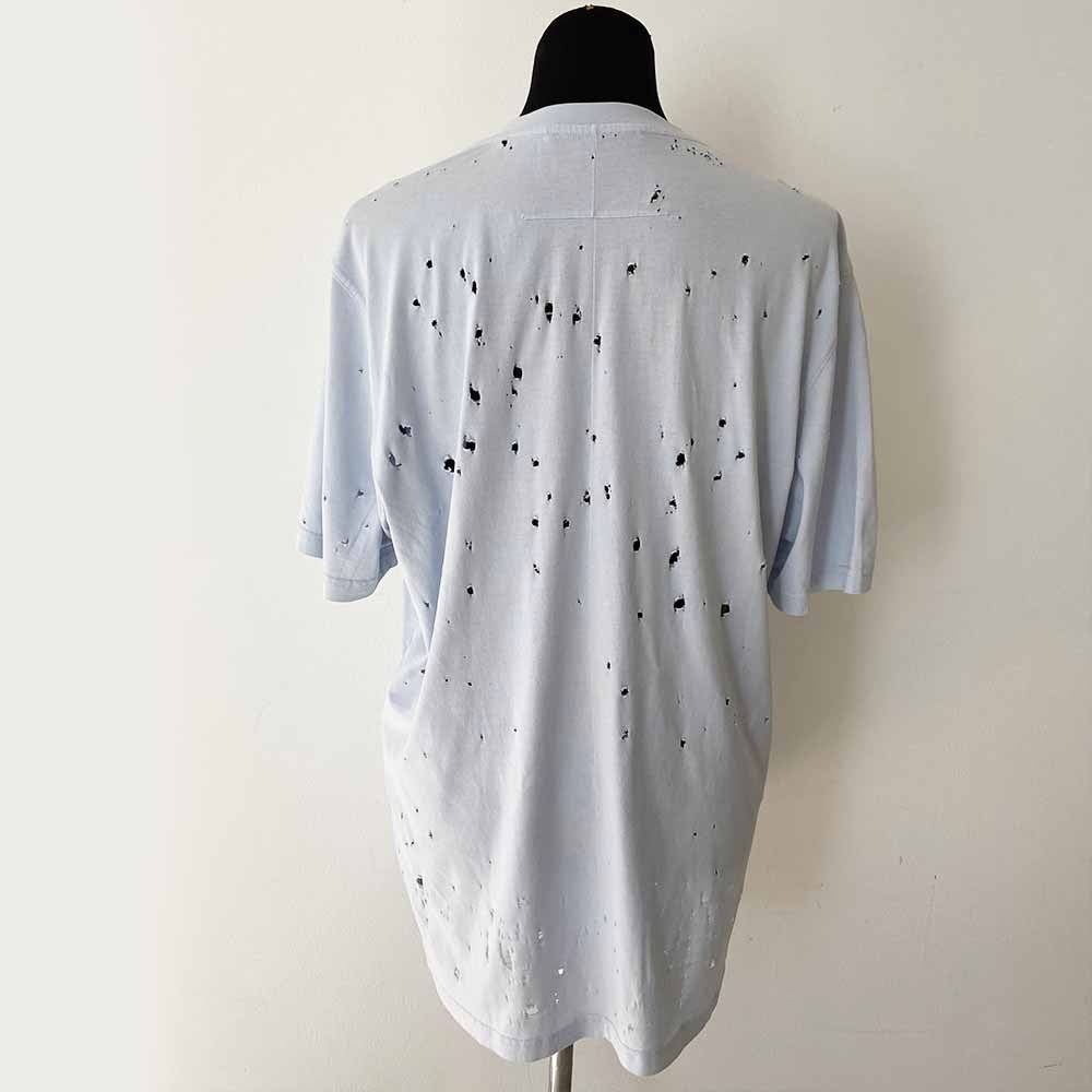 Givenchy Light Blue Distressed Logo T Shirt - BOPF | Business of Preloved Fashion