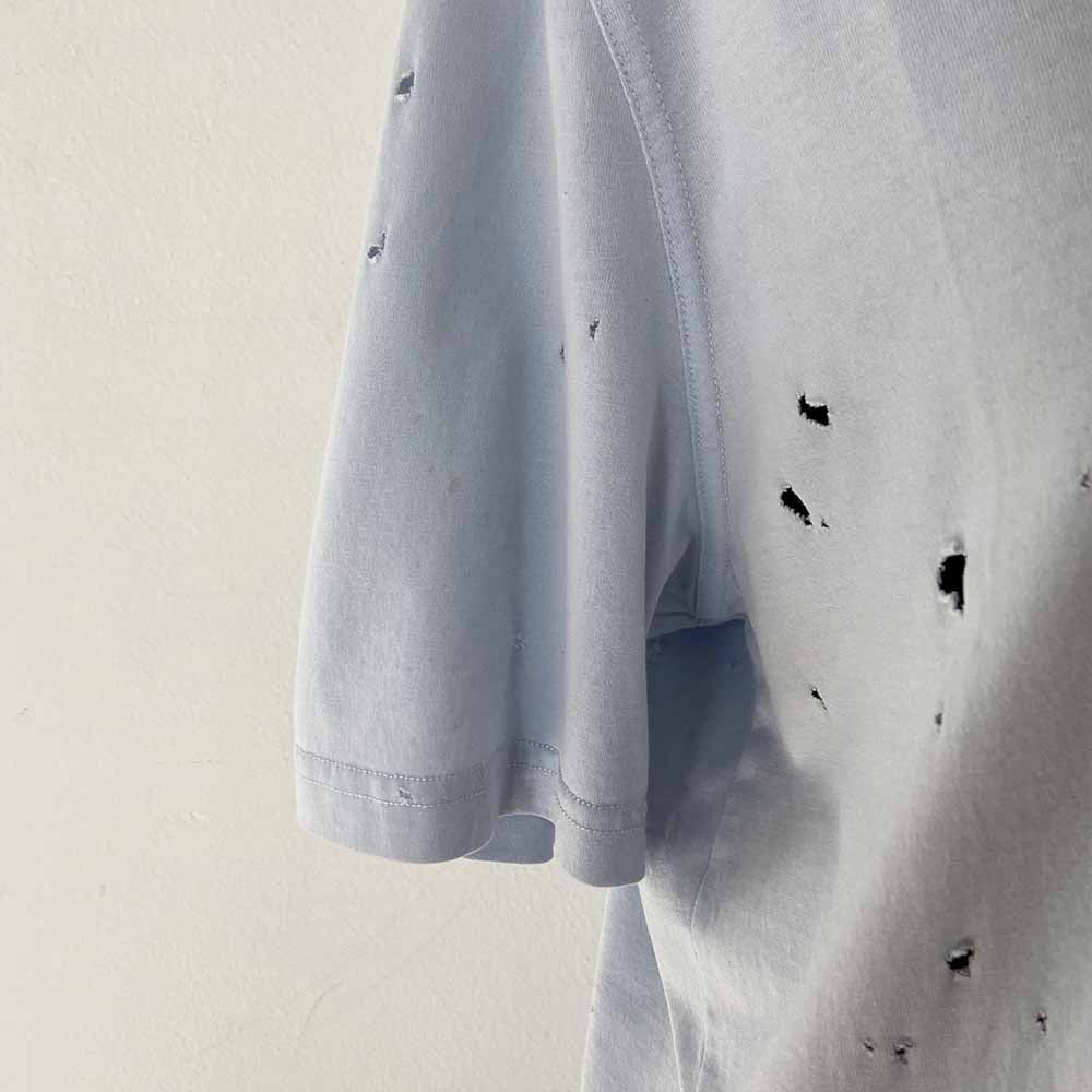 Givenchy Light Blue Distressed Logo T Shirt - BOPF | Business of Preloved Fashion