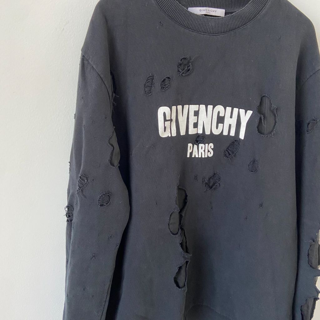 Givenchy Distressed Logo Sweater