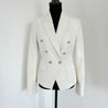 Gizia white blazer with gold buttons - BOPF | Business of Preloved Fashion