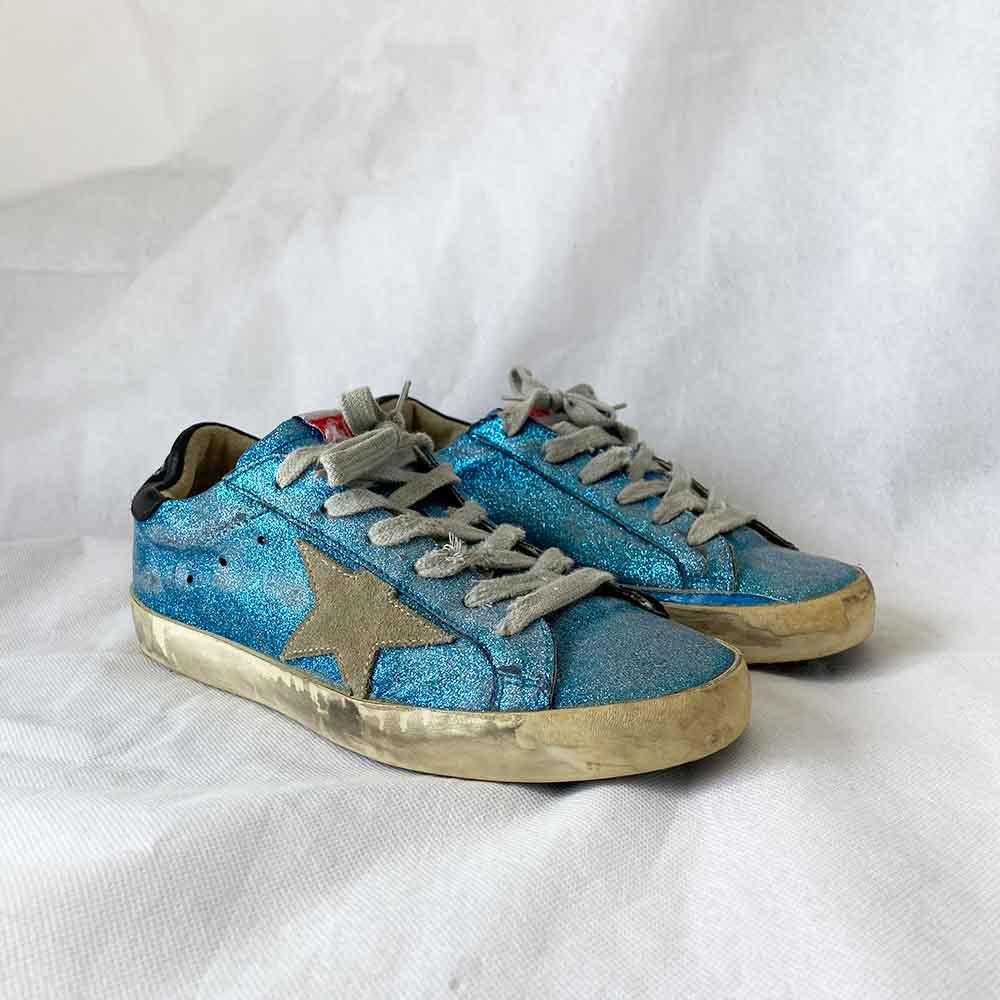 Golden Goose Blue Glittery Sneakers, 37 - BOPF | Business of Preloved Fashion