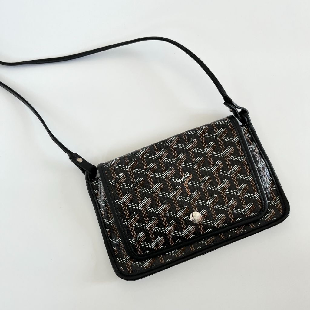 Goyard Black Goyardine Coated Canvas Plumet Crossbody Bag - BOPF | Business of Preloved Fashion