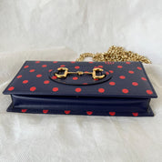 Gucci 1955 Horsebit Polka-Dot Leather Wallet on Chain - BOPF | Business of Preloved Fashion