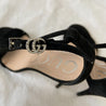 Gucci Black GG Crystal Logo High Heel Suede Sandals, 38 - BOPF | Business of Preloved Fashion