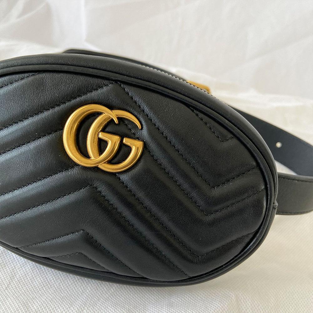 Gucci Black GG Marmont 2.0 Belt Bag - BOPF | Business of Preloved Fashion