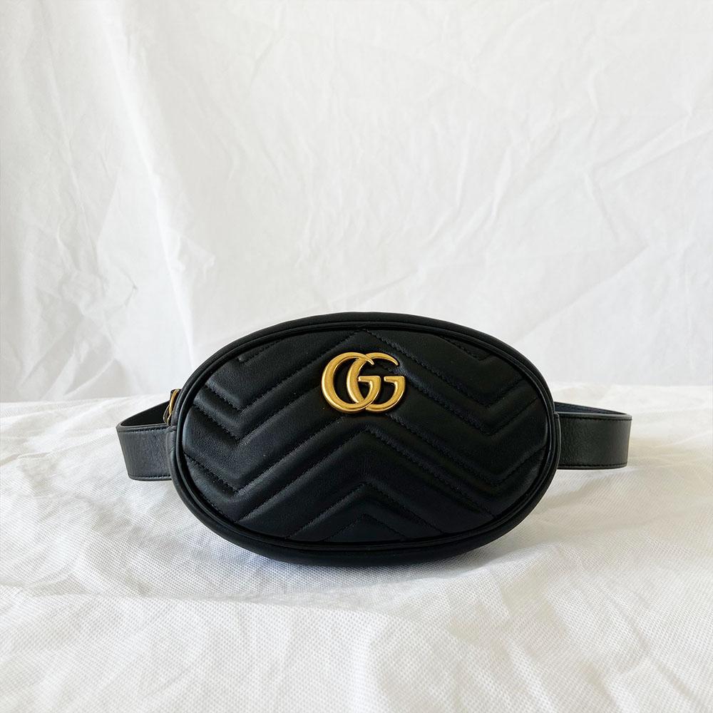Gucci Black GG Marmont 2.0 Belt Bag - BOPF | Business of Preloved Fashion