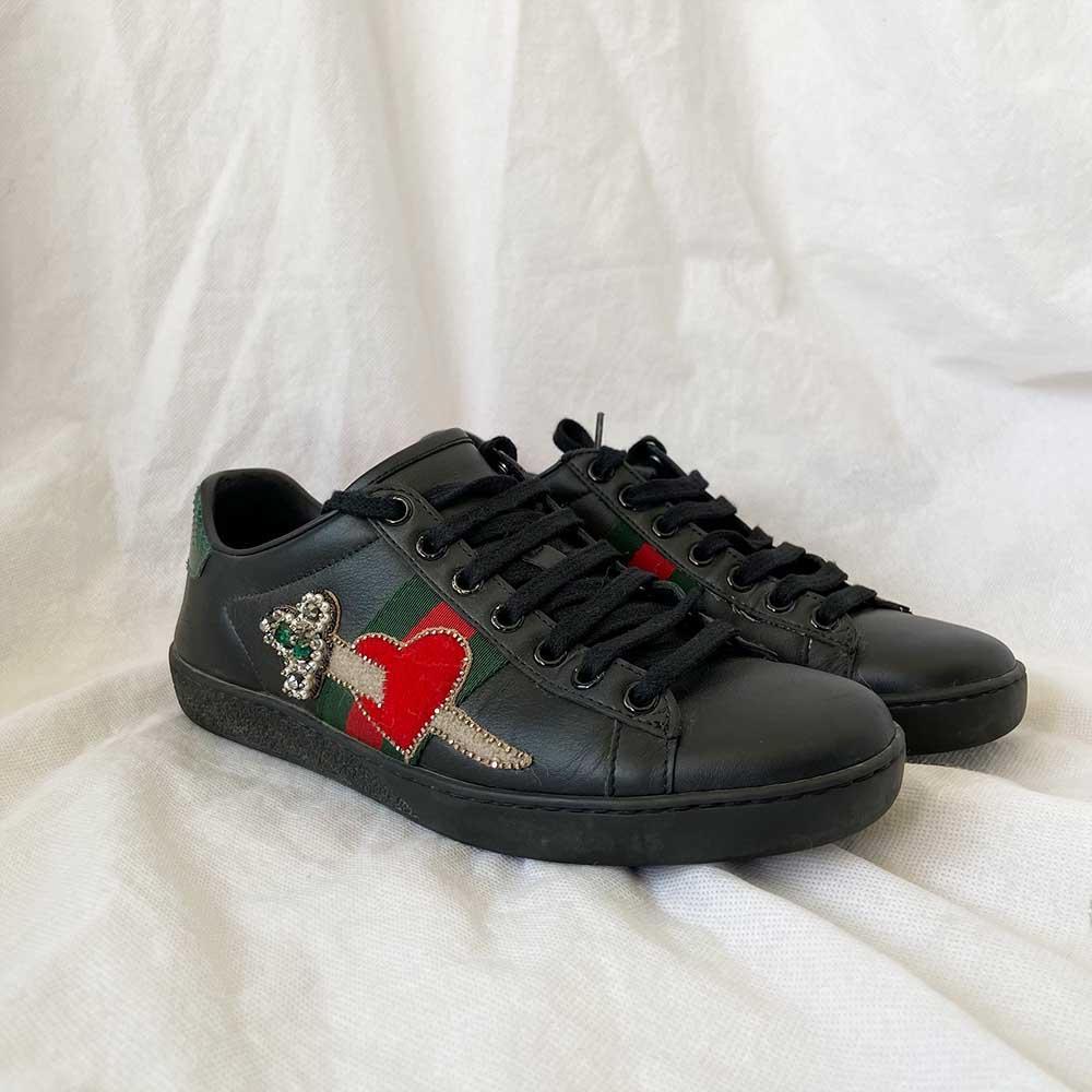 Gucci Ace Sneakers All Black Gucci Trainers Gucci Black Leather