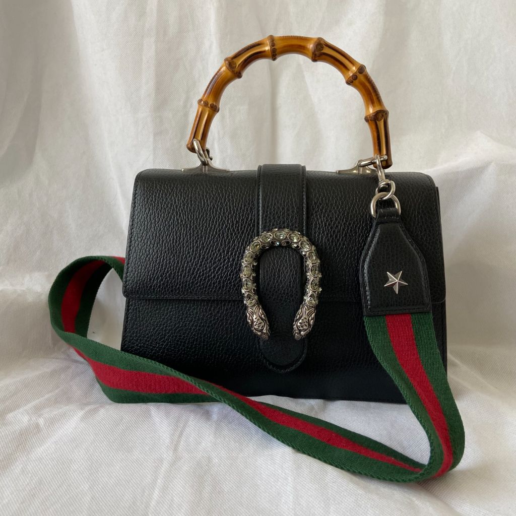Gucci black Medium Dionysus bamboo top handle bag - BOPF | Business of Preloved Fashion