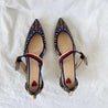 Gucci Blue Leather Unia Studded Buckle Strap Pointed Toe Pumps, 39 - BOPF | Business of Preloved Fashion