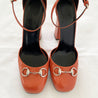 Gucci Dark Orange Square Patent Leather Horsebit Pumps - BOPF | Business of Preloved Fashion