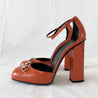 Gucci Dark Orange Square Patent Leather Horsebit Pumps - BOPF | Business of Preloved Fashion
