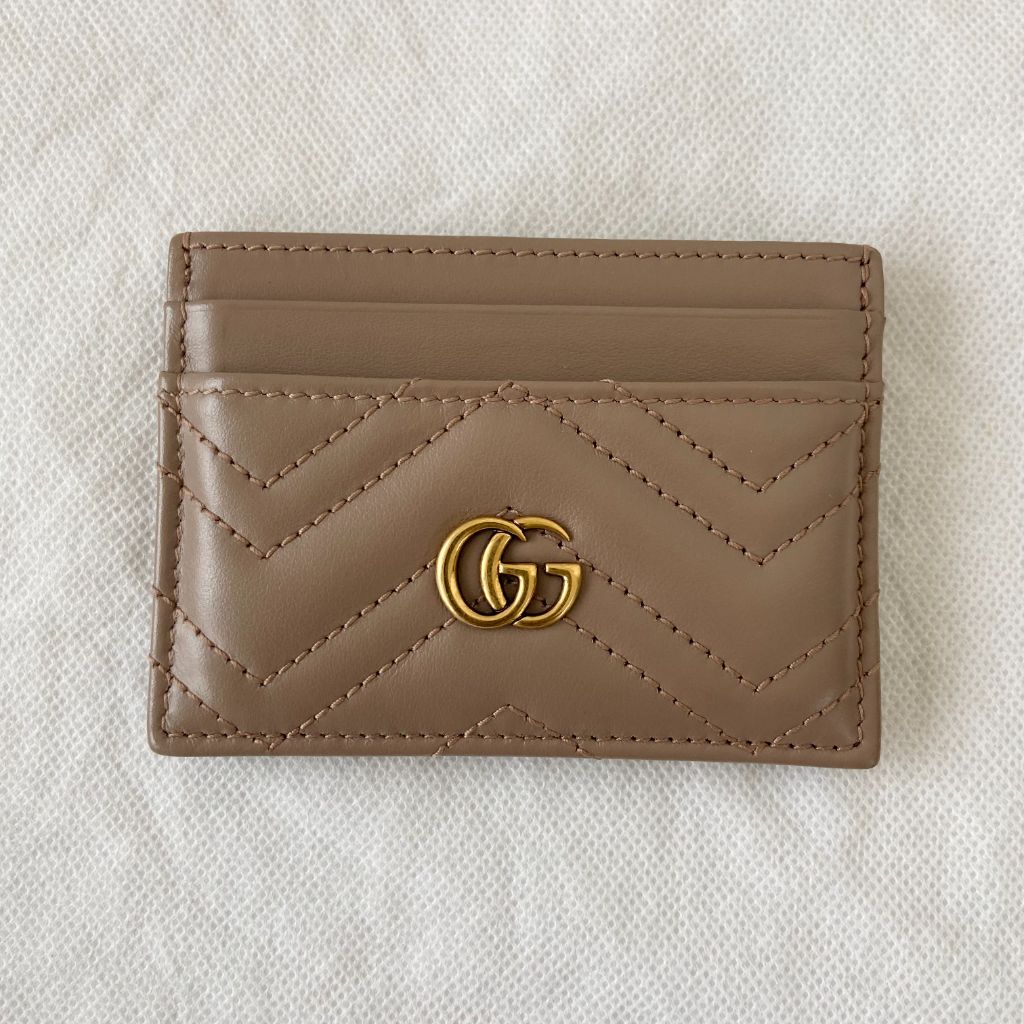 Gucci GG Marmont porcel rose leather cardholder - BOPF | Business of Preloved Fashion